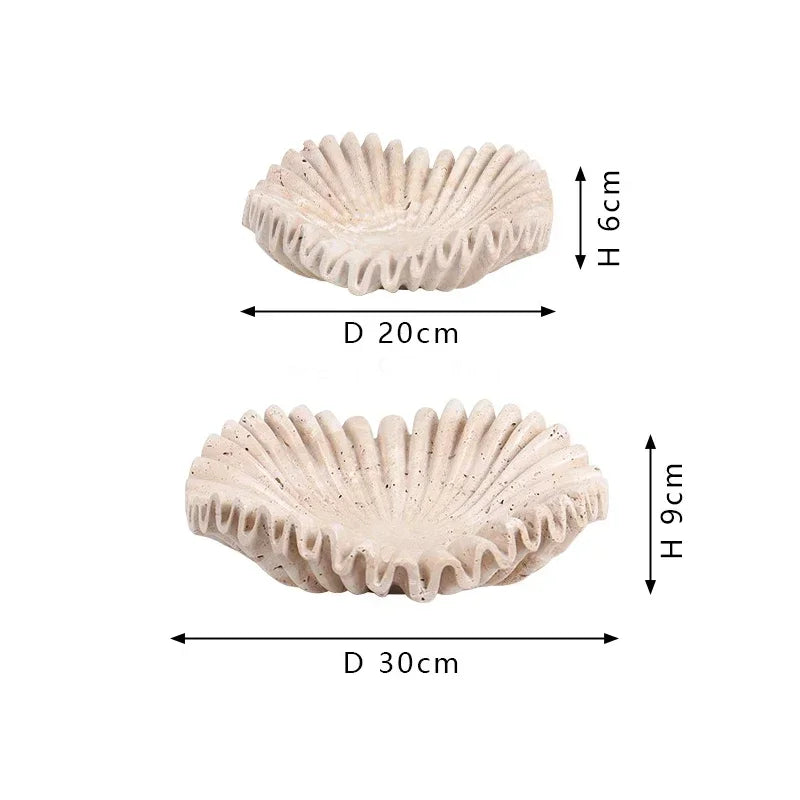 Marble Ruffle Bowl for Home Decor
