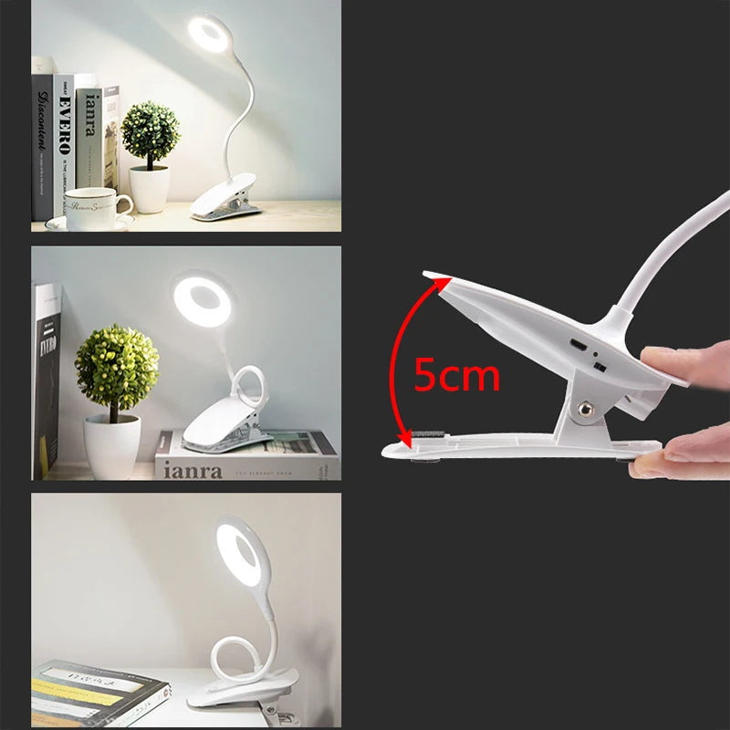 Circular Clip Reading Night Light LED Desk Lamp
