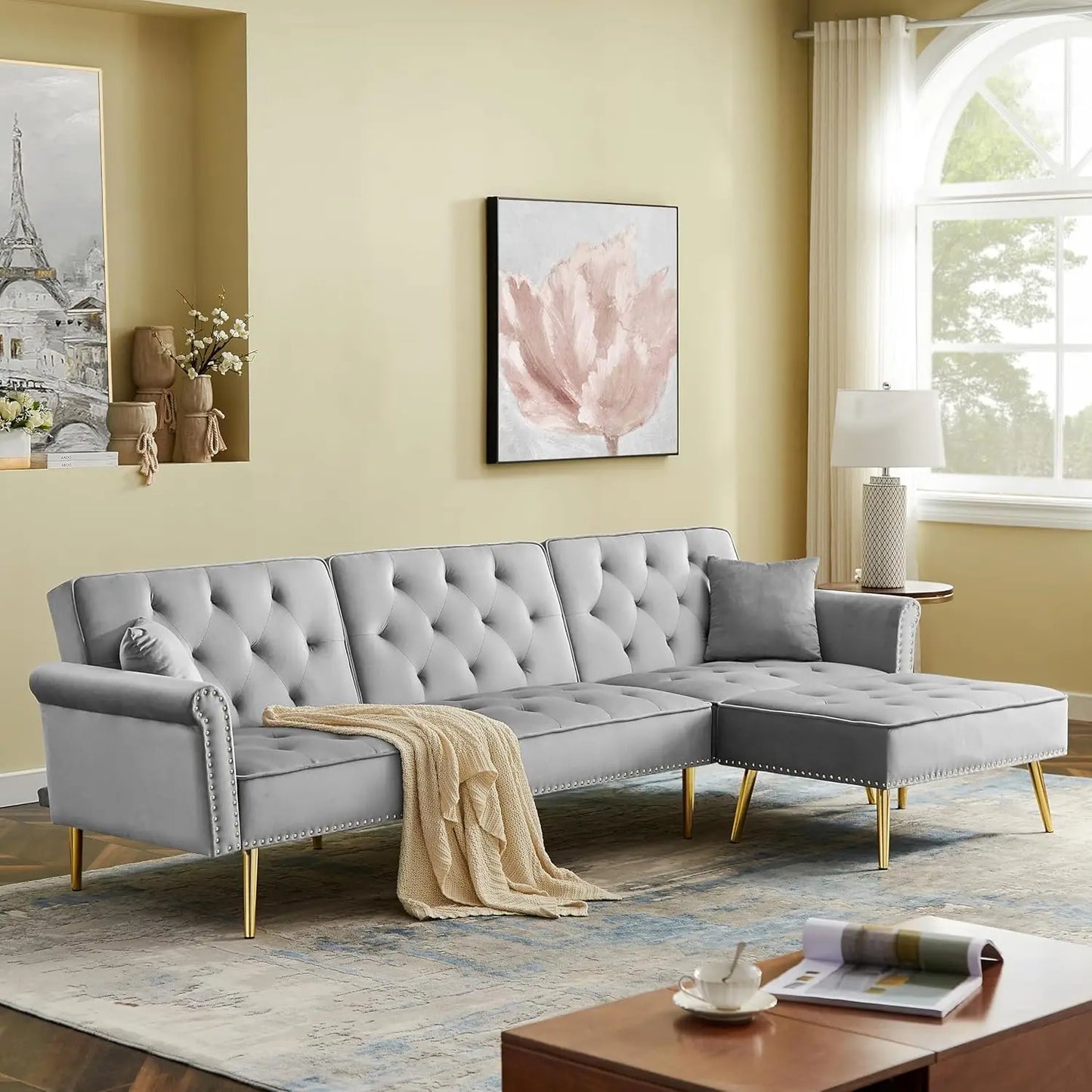 Linen Fabric Couch Sofa for for Compact Living