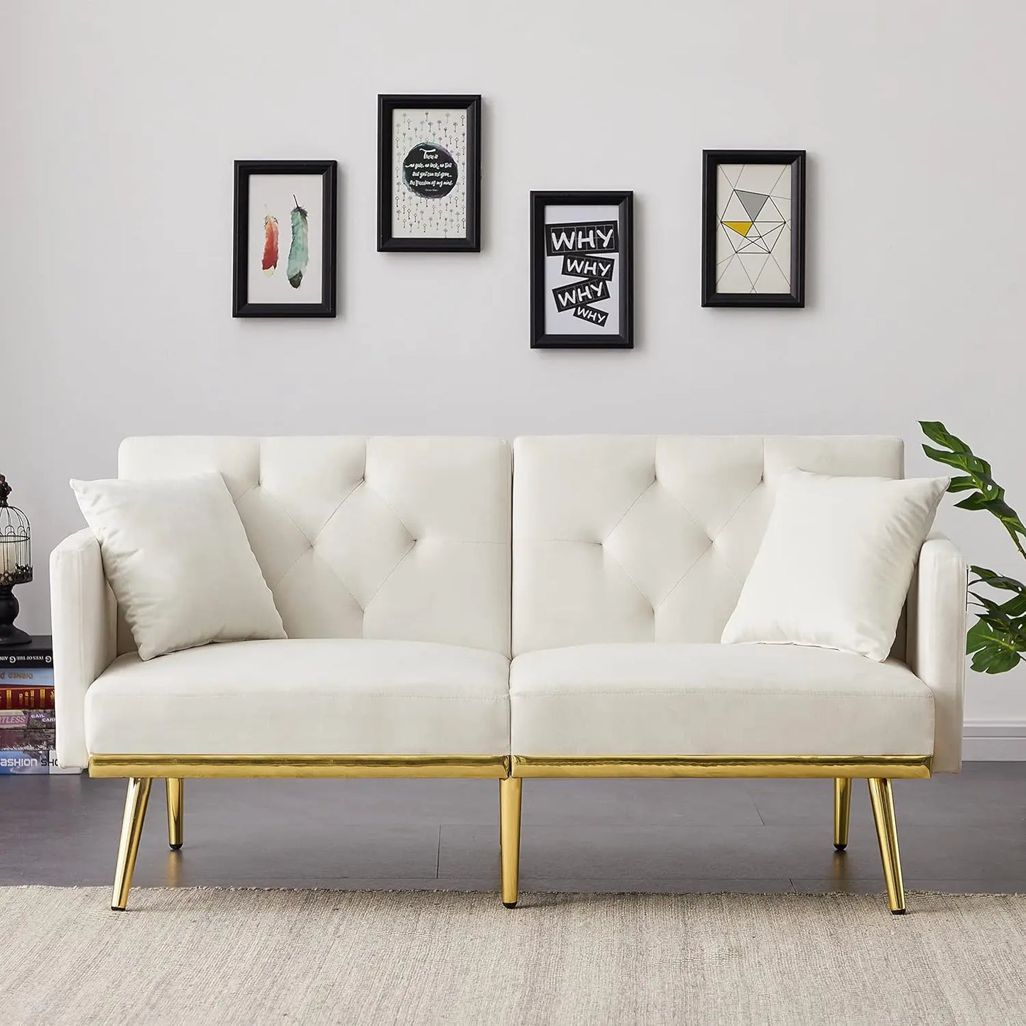 Linen Fabric Couch Sofa for for Compact Living