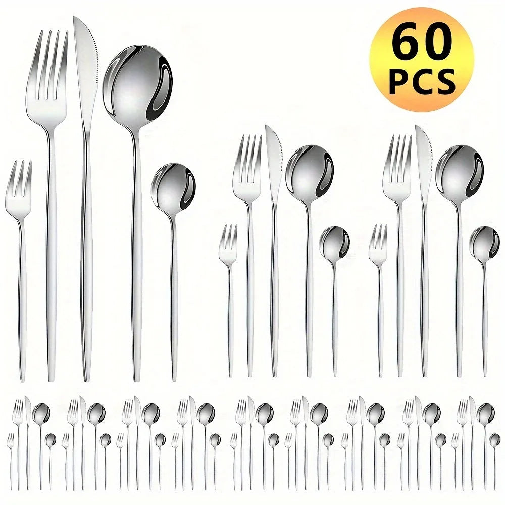 Stainless Steel Luxe Golden Cutlery Set