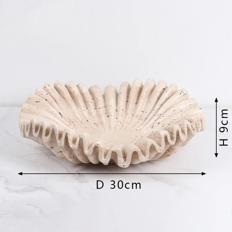 Marble Ruffle Bowl for Home Decor