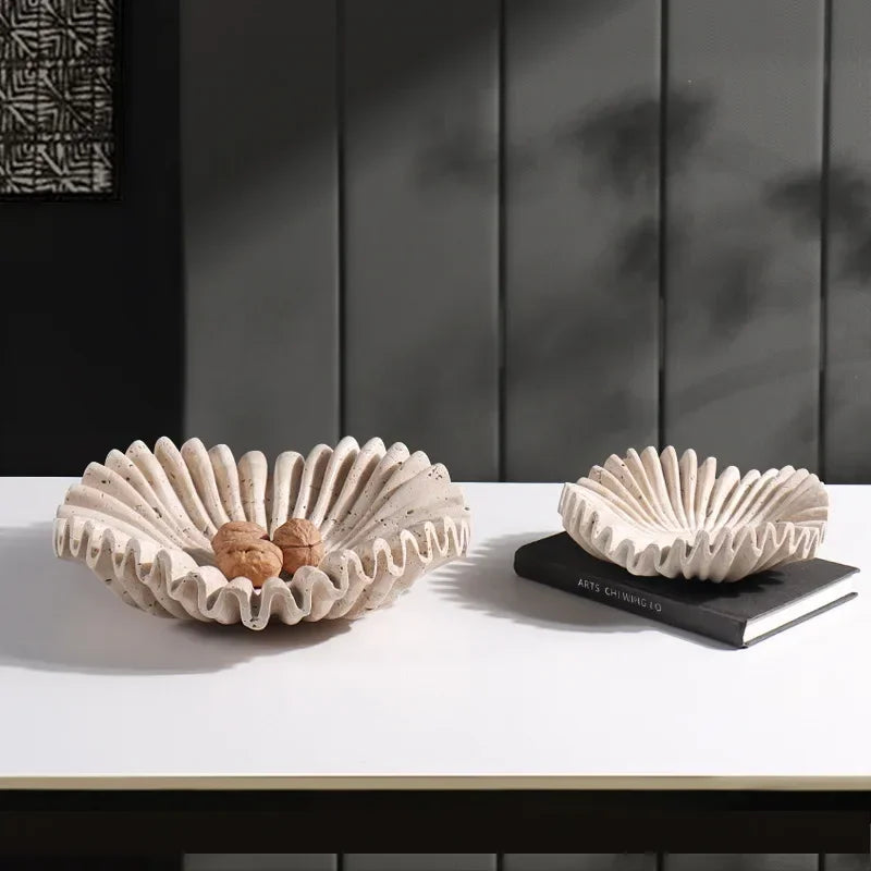 Marble Ruffle Bowl for Home Decor