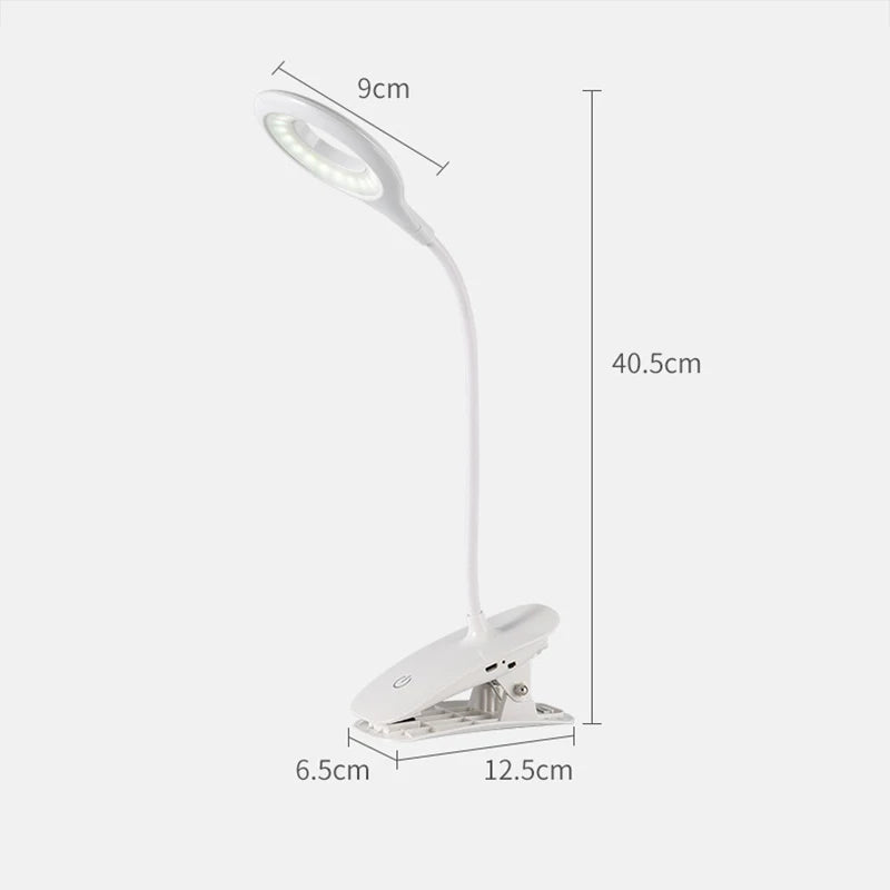 Circular Clip Reading Night Light LED Desk Lamp