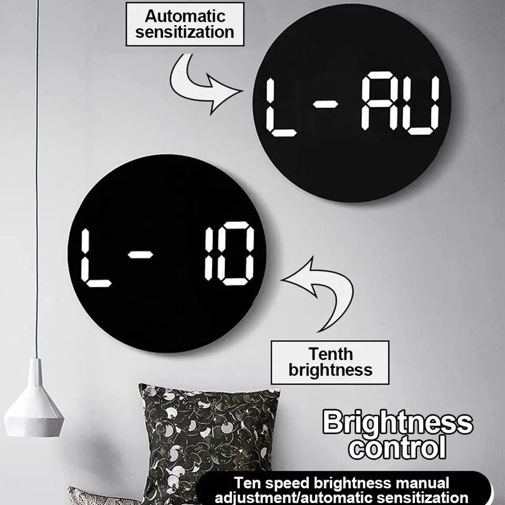 Remote Control LED Wall Clock for Home Decoration