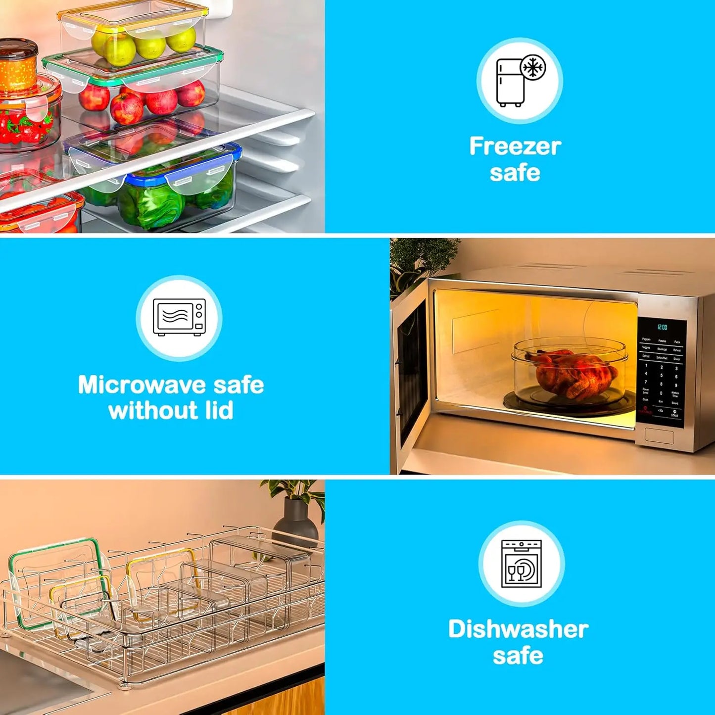 Large Food Storage Containers with Lids