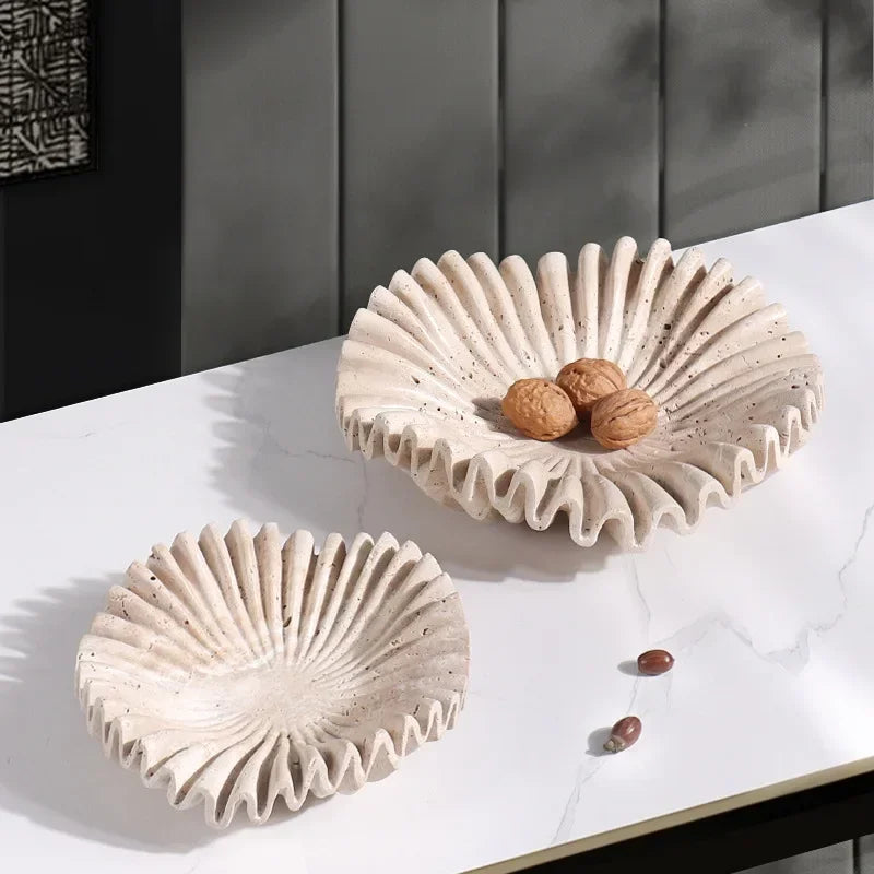 Marble Ruffle Bowl for Home Decor