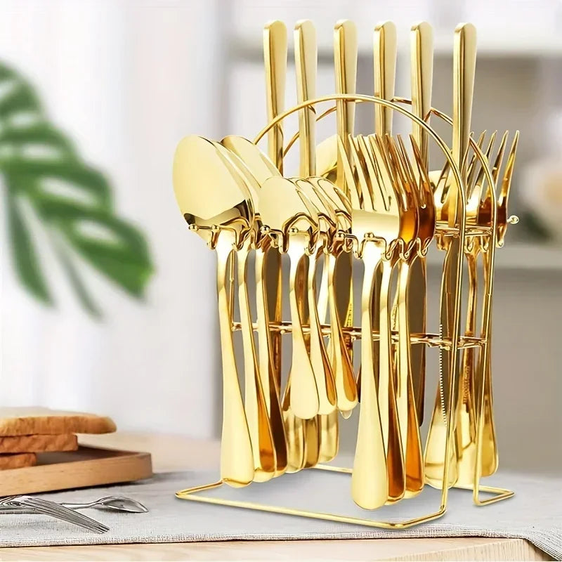 24Piece Stainless Steel Cutlery Set for Home