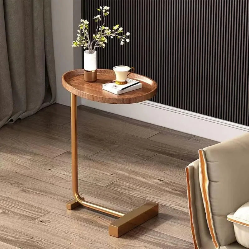 C Shaped Table Bedside Table for Reading Book Coffee Vase