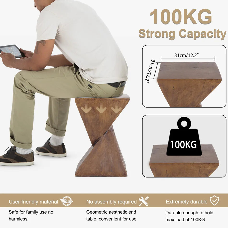 Lightweight Concrete Accent Table For Living Room Bedroom