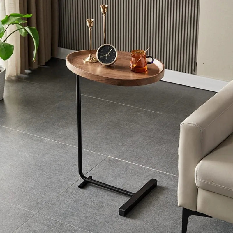 C Shaped Table Bedside Table for Reading Book Coffee Vase
