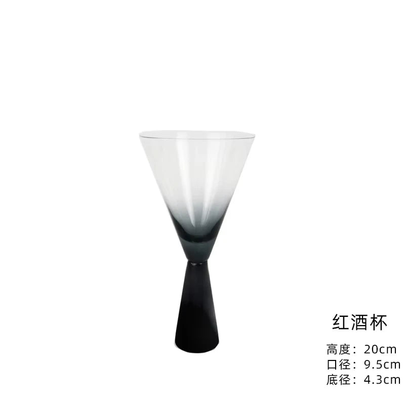 Nordic Matte Black Light Luxury Home Wine Glasses