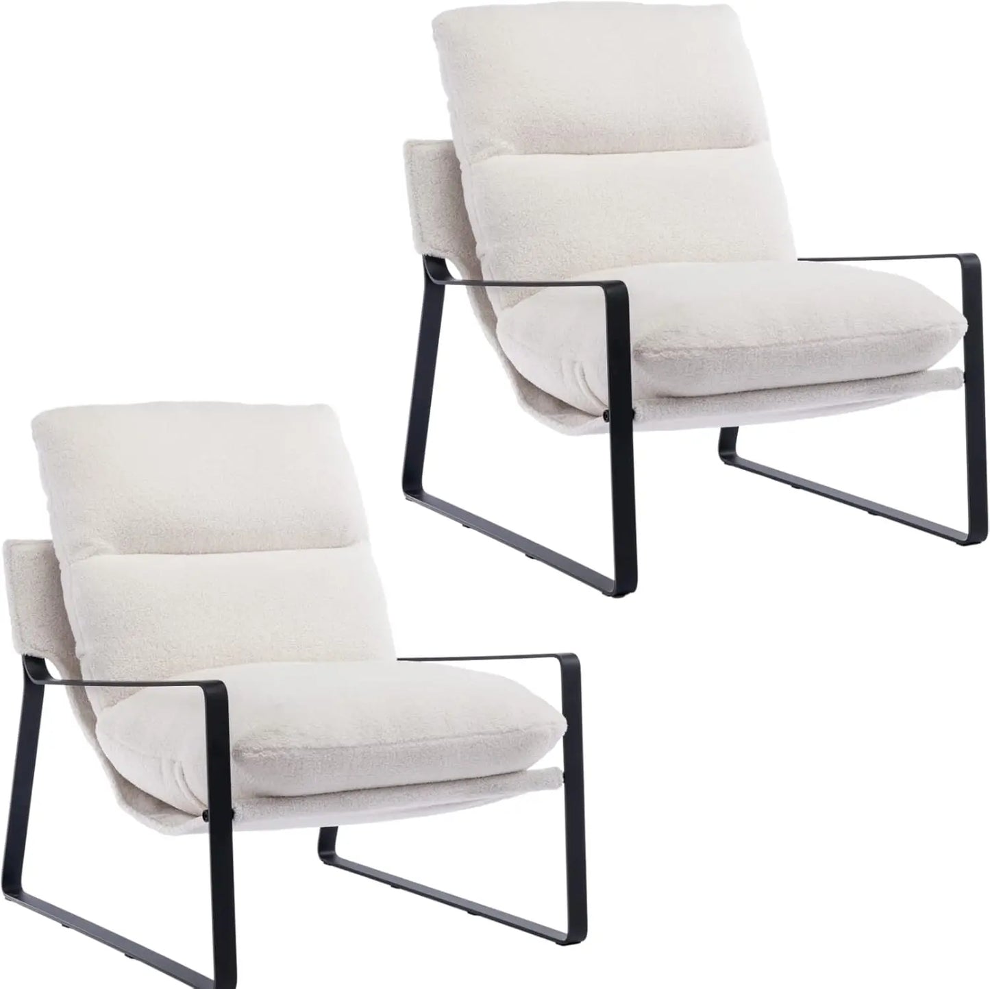 Comfy Leather Side Chair with Armrest for Living Room