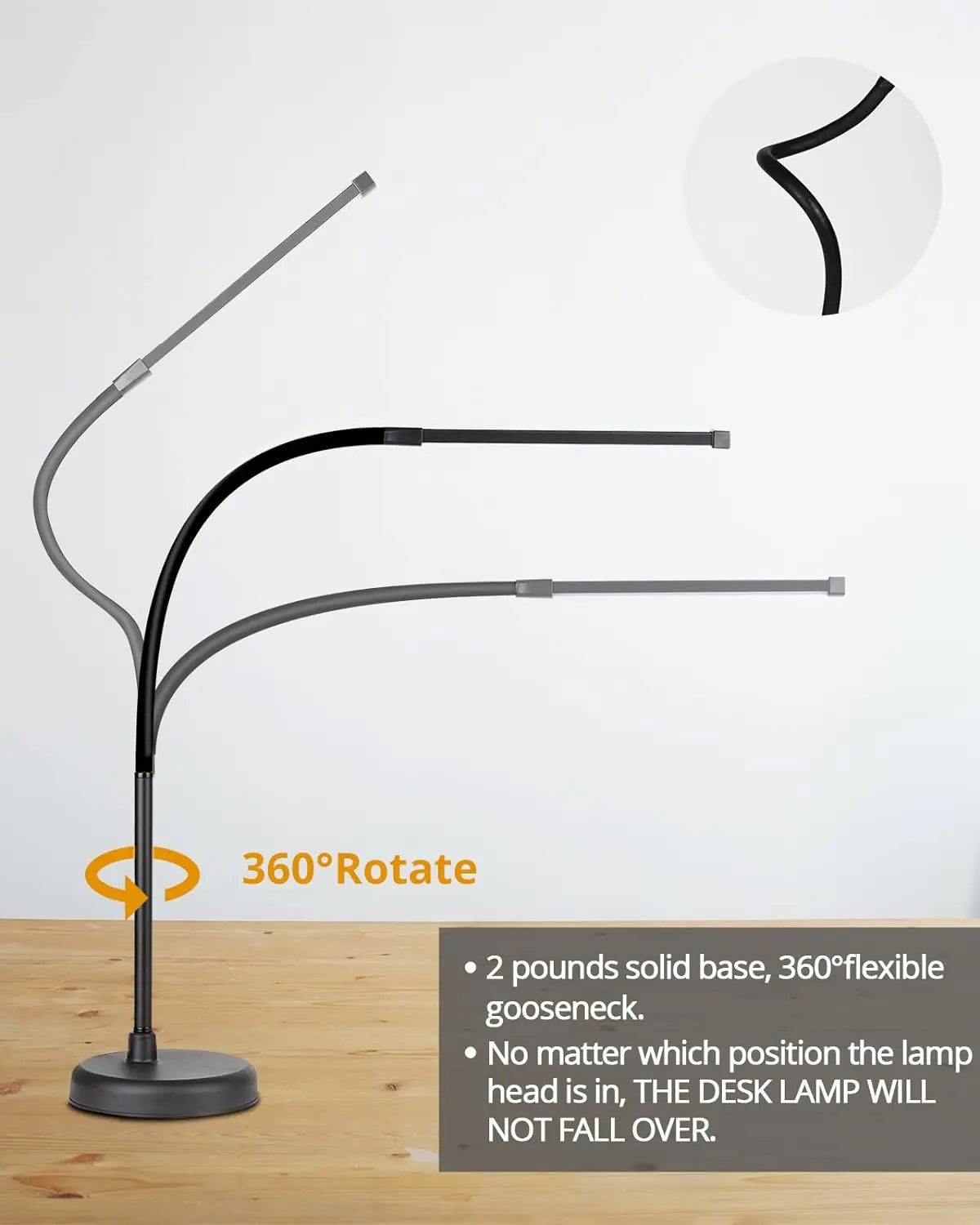 Long Flexible Gooseneck LED Desk Lamp