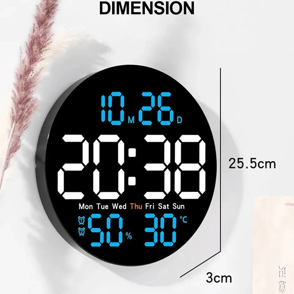 Remote Control LED Wall Clock for Home Decoration