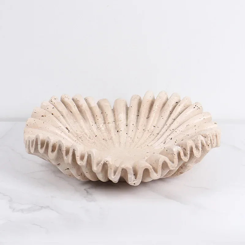 Marble Ruffle Bowl for Home Decor