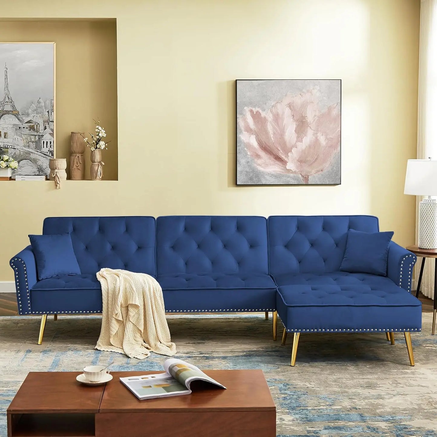 Linen Fabric Couch Sofa for for Compact Living