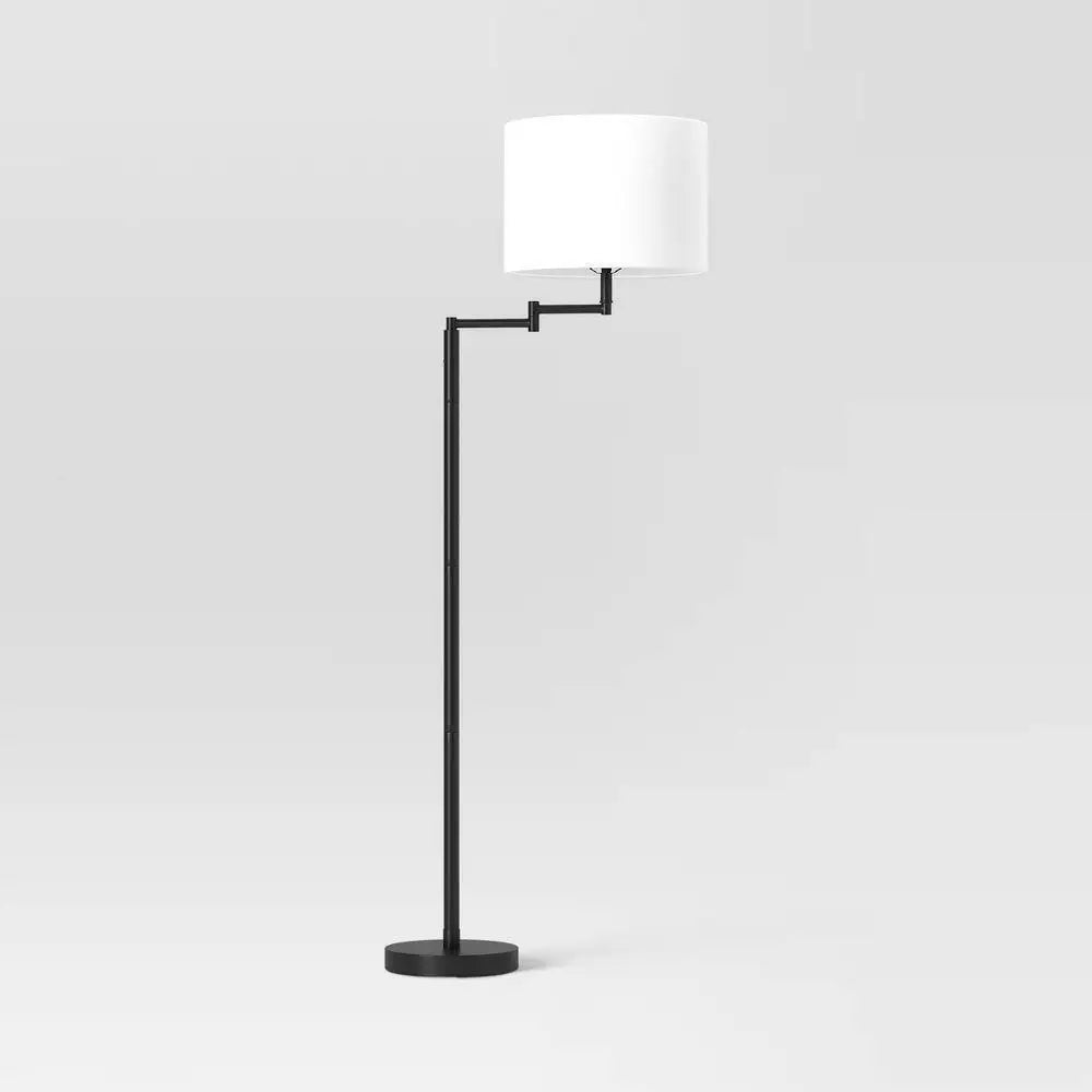 Metal Swing Arm Dimmable Floor Lamp