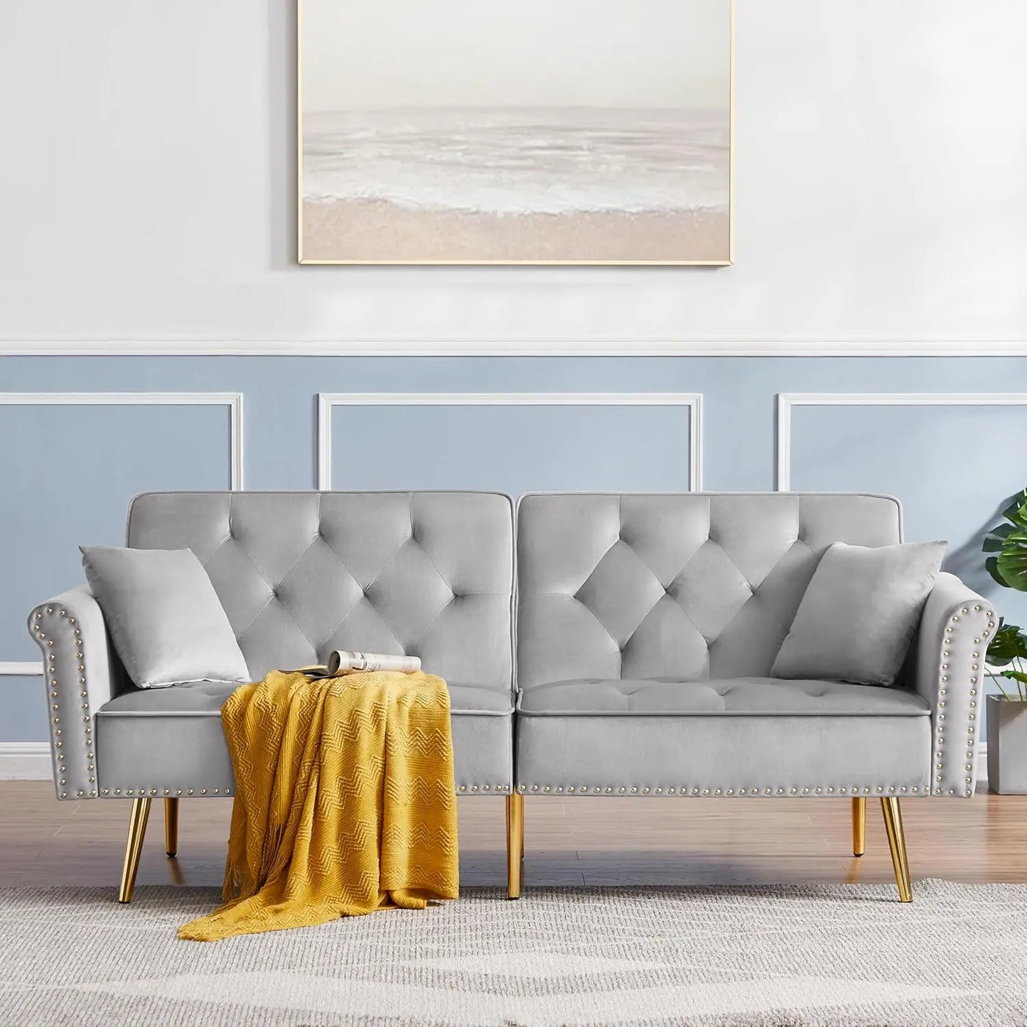 Linen Fabric Couch Sofa for for Compact Living
