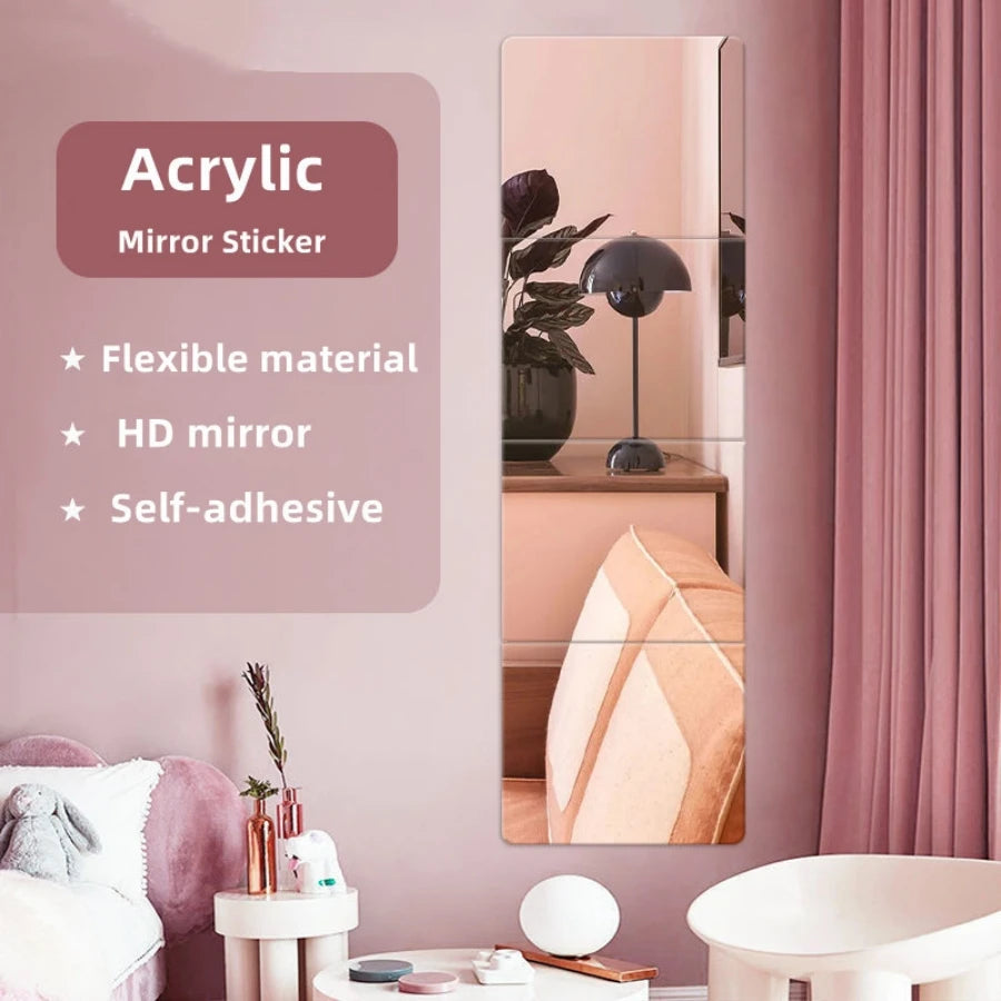 3D Self-adhesive Mirror Wall Stickers Room Decoration