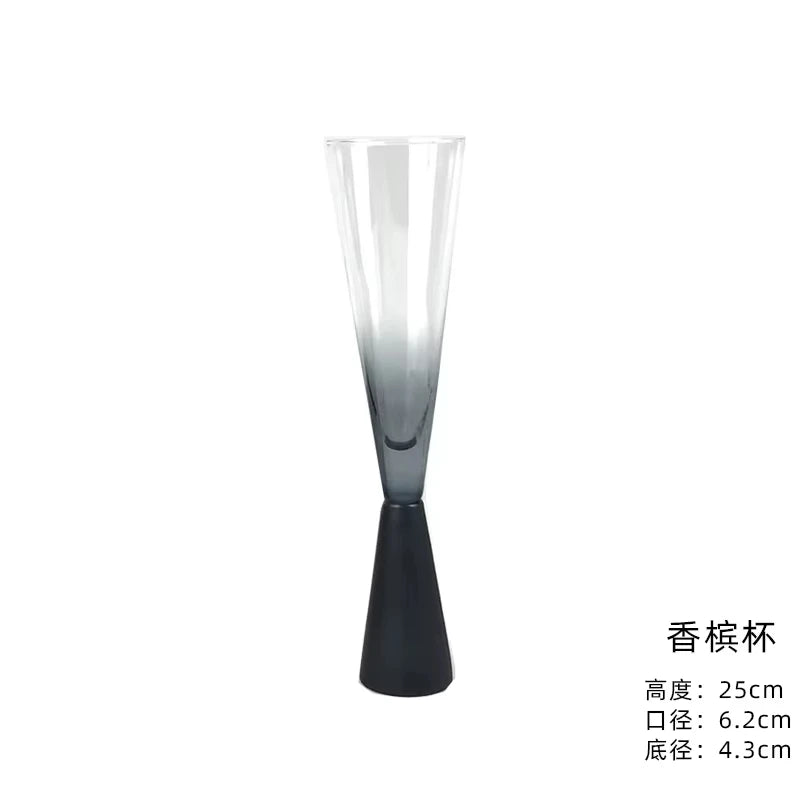 Nordic Matte Black Light Luxury Home Wine Glasses