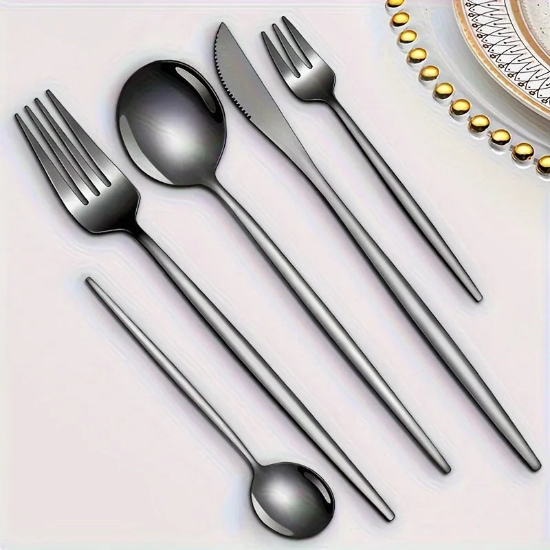 Stainless Steel Luxe Golden Cutlery Set