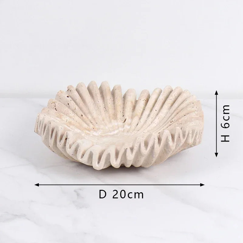 Marble Ruffle Bowl for Home Decor