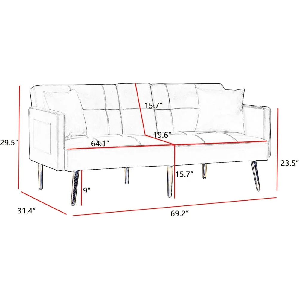 Linen Fabric Couch Sofa for for Compact Living
