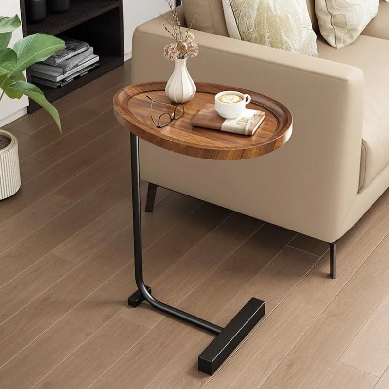 C Shaped Table Bedside Table for Reading Book Coffee Vase