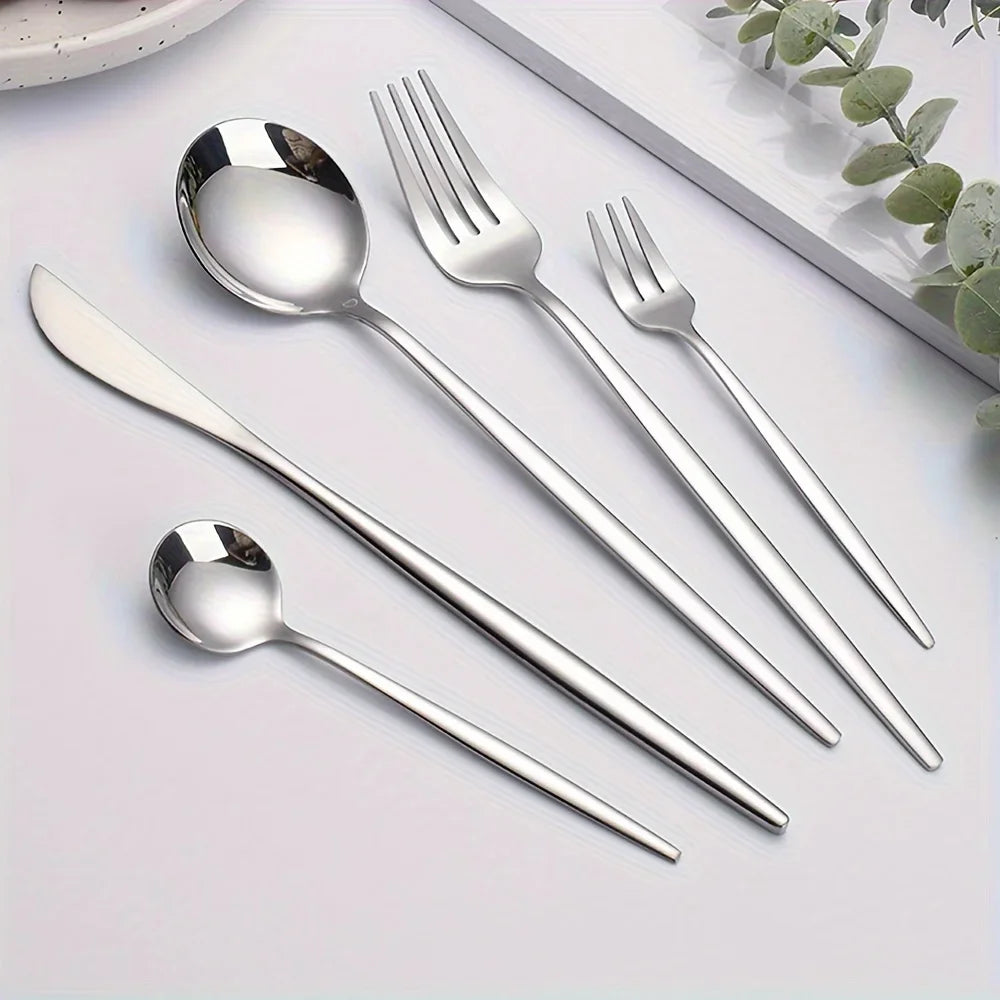 Stainless Steel Luxe Golden Cutlery Set
