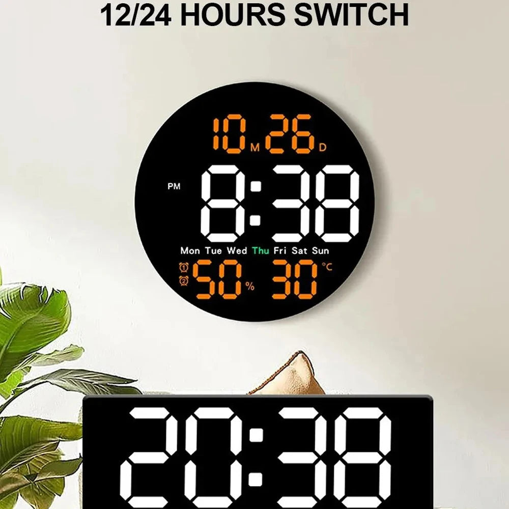 Remote Control LED Wall Clock for Home Decoration