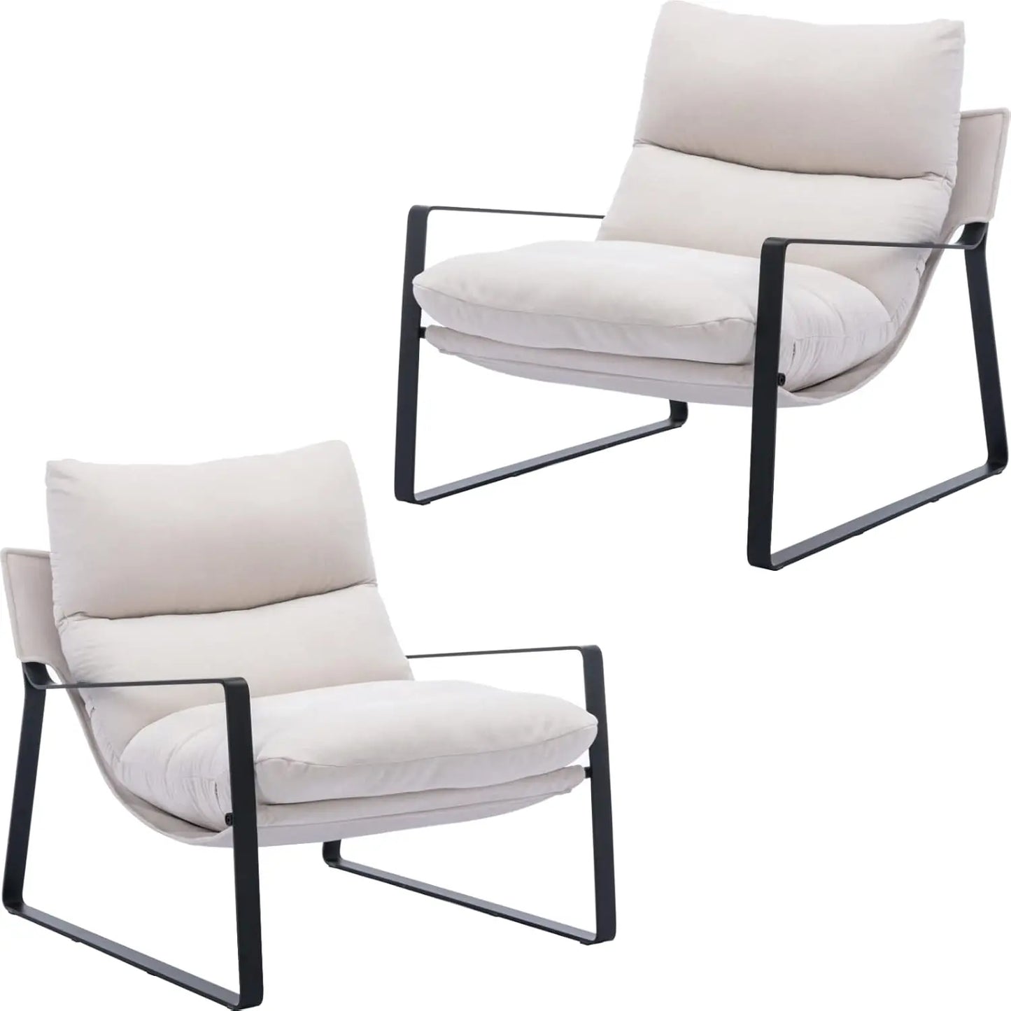 Comfy Leather Side Chair with Armrest for Living Room
