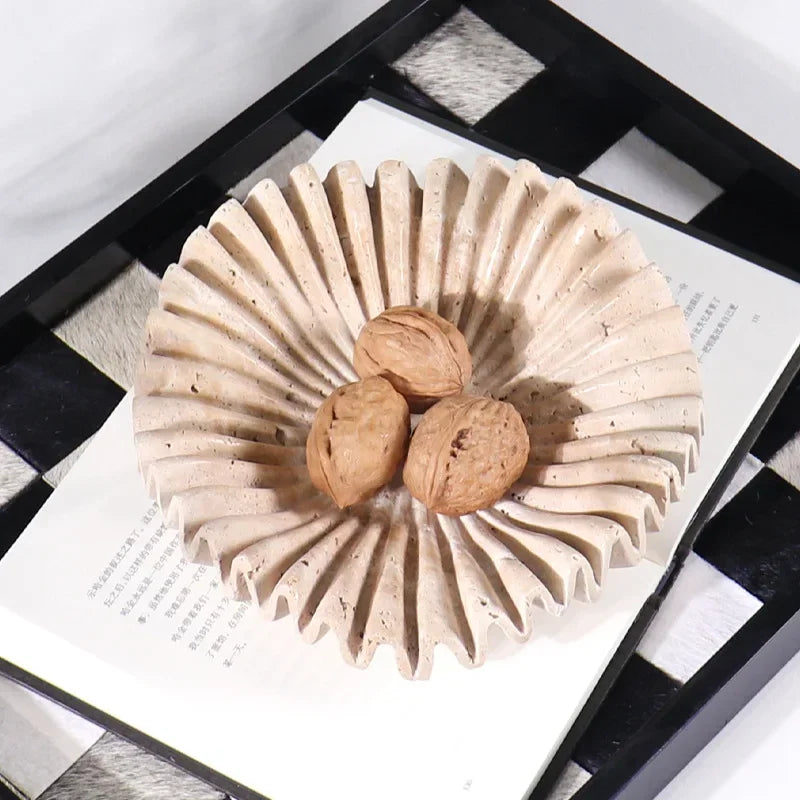 Marble Ruffle Bowl for Home Decor