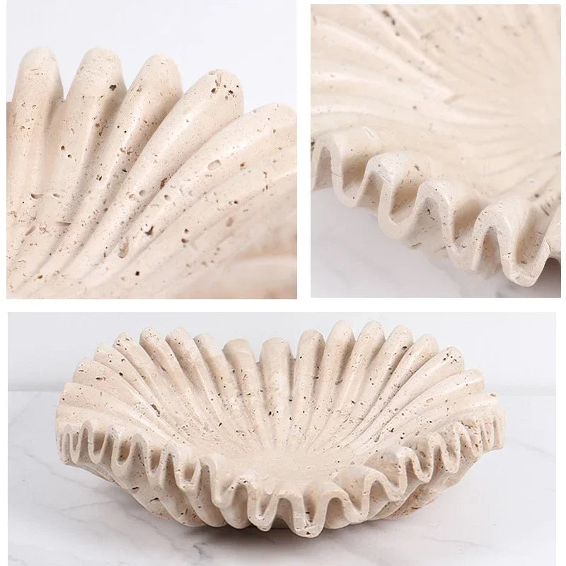 Marble Ruffle Bowl for Home Decor