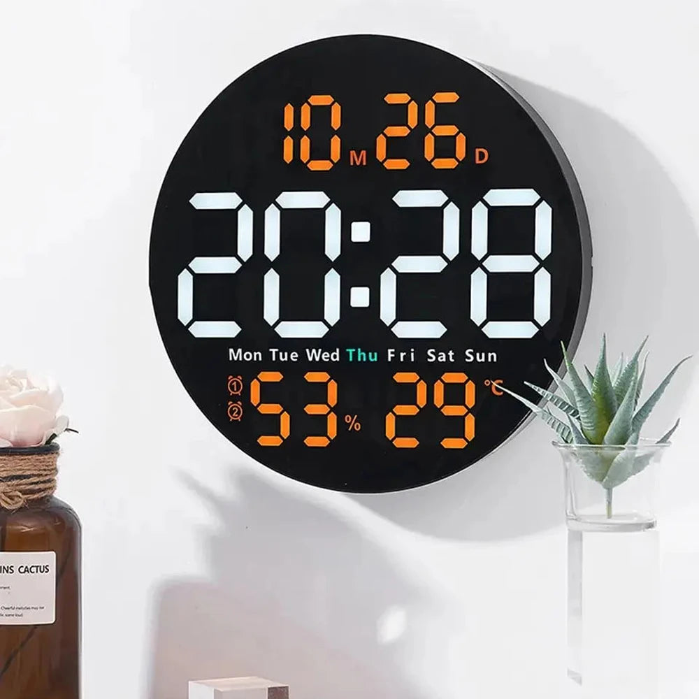 Remote Control LED Wall Clock for Home Decoration