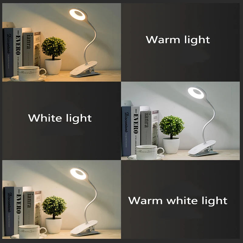 Circular Clip Reading Night Light LED Desk Lamp