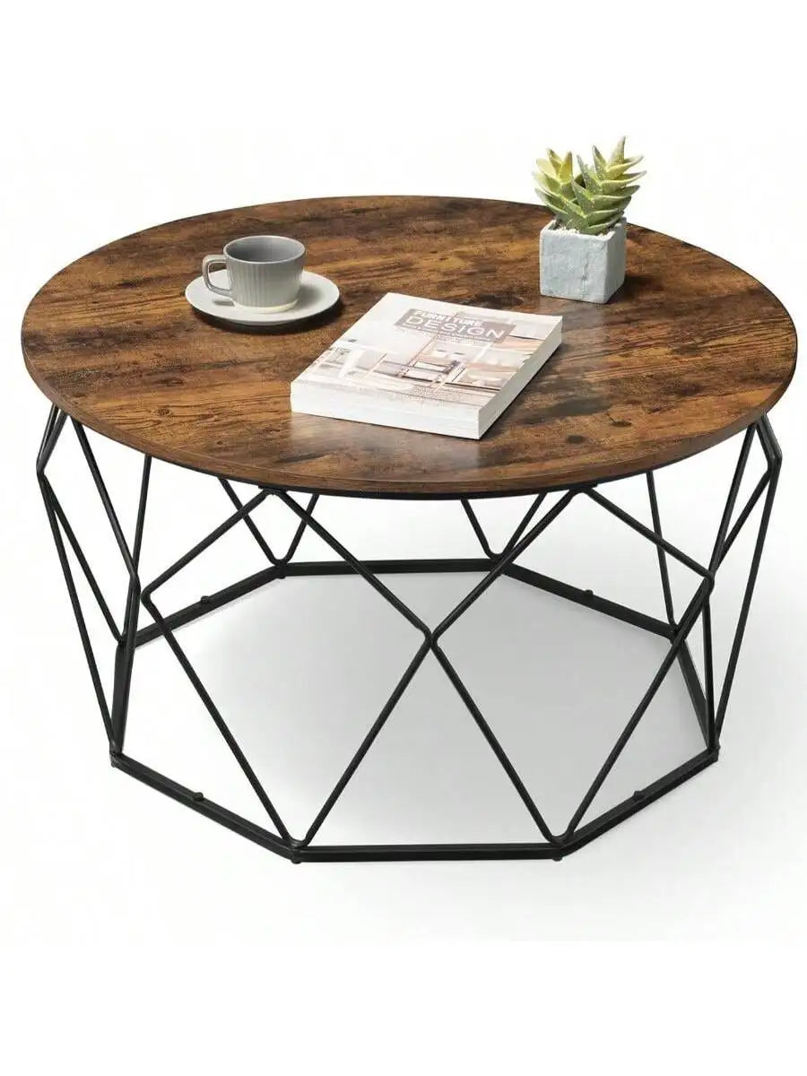 Cage Cocktail Table with Steel Frame Coffee Table for Living Room