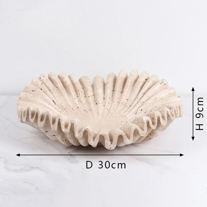 Marble Ruffle Bowl for Home Decor