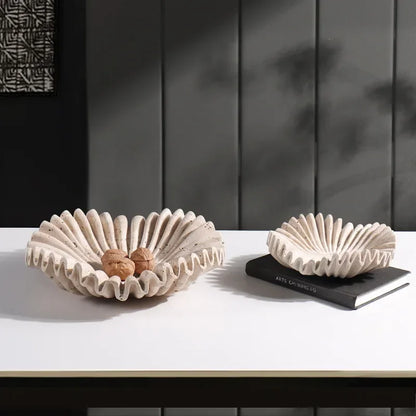 Marble Ruffle Bowl for Home Decor