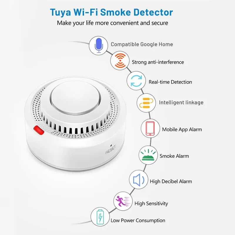 Smart WiFi Smoke Sensor Fire Protection Detector