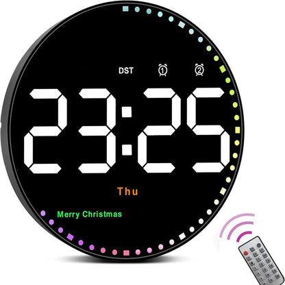 Remote Control LED Wall Clock for Home Decoration