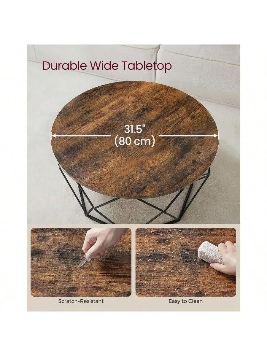 Cage Cocktail Table with Steel Frame Coffee Table for Living Room
