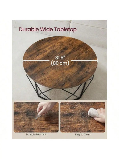 Cage Cocktail Table with Steel Frame Coffee Table for Living Room