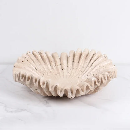 Marble Ruffle Bowl for Home Decor