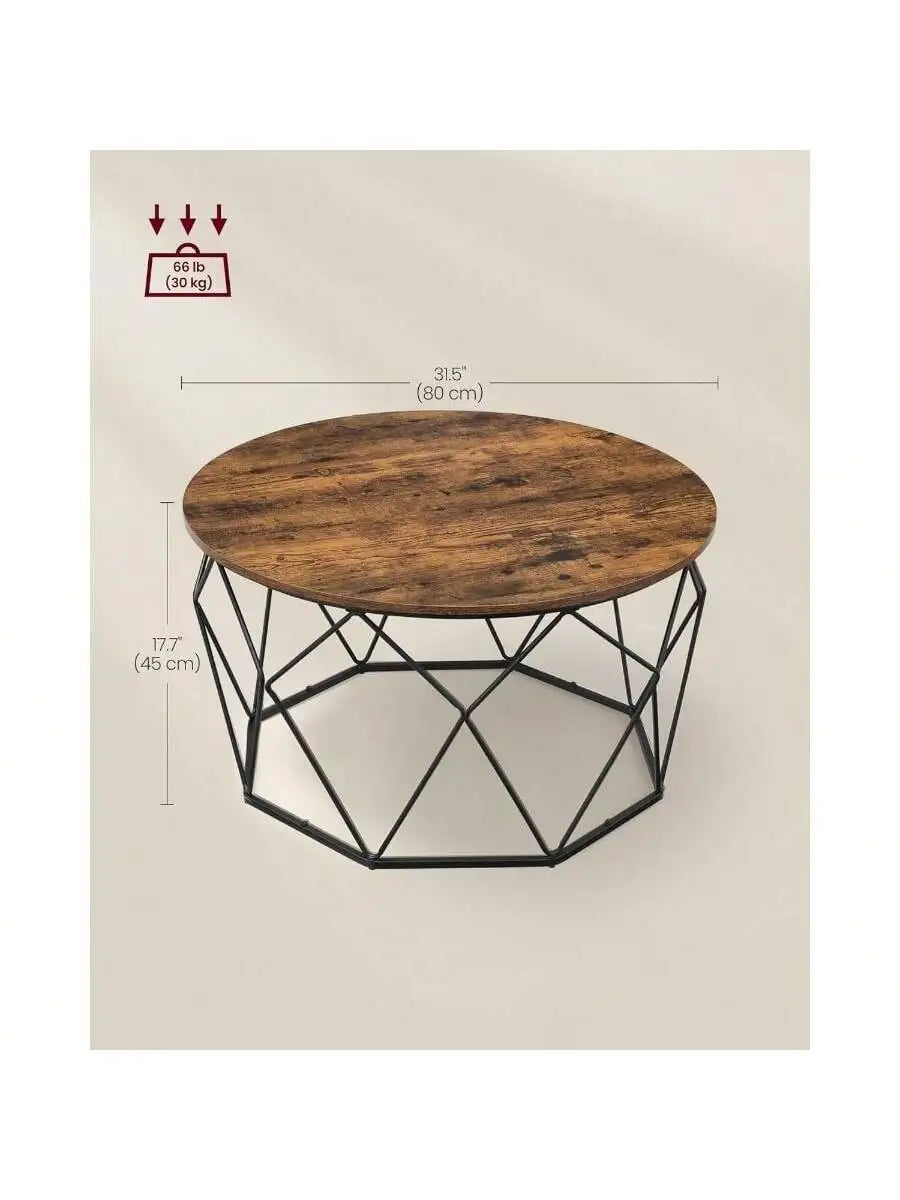 Cage Cocktail Table with Steel Frame Coffee Table for Living Room