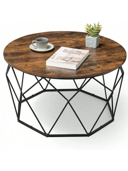 Cage Cocktail Table with Steel Frame Coffee Table for Living Room